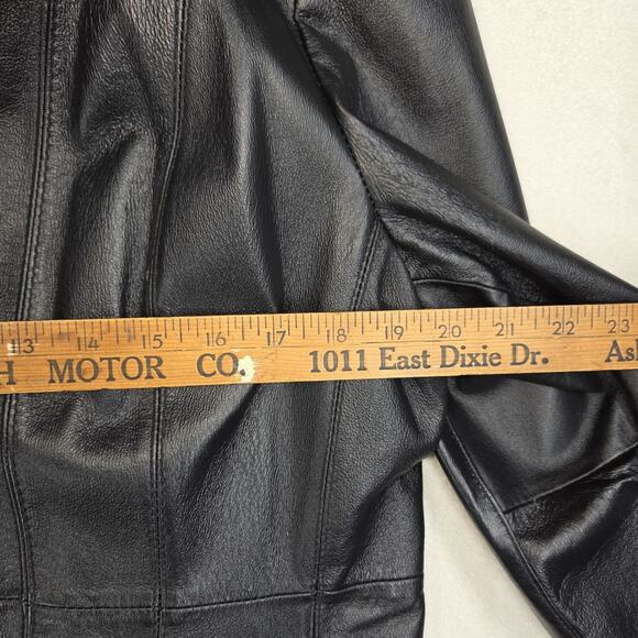 Vtg Colebrook Leather Jacket XL Black Button Designer Soft Party Business - Picture 5 of 16
